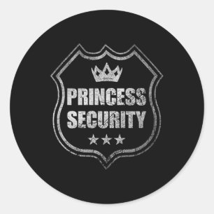 Princess Security Protection Birthday Party Matchi Classic Round Sticker