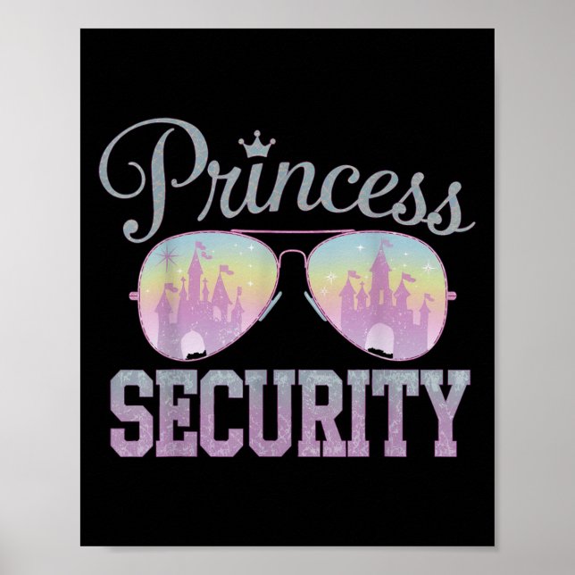 Princess Security Protection Retro Castle Men Wome Poster (Front)