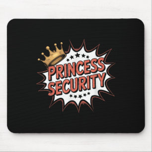 Princess Security Retro Birthday Dad & Mum Boy Mouse Pad