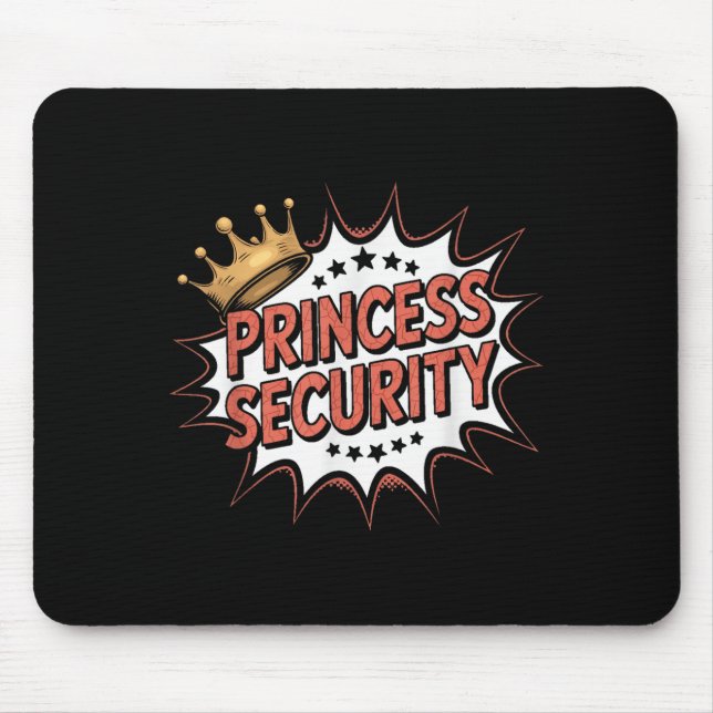 Princess Security Retro Birthday Dad &amp; Mum Boy Mouse Pad (Front)