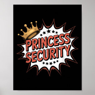 Princess Security Retro Birthday Dad & Mum Boy Poster