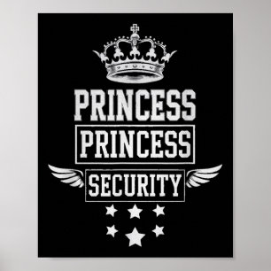 Princess Security Retro Birthday Dad Mum Boys Brot Poster