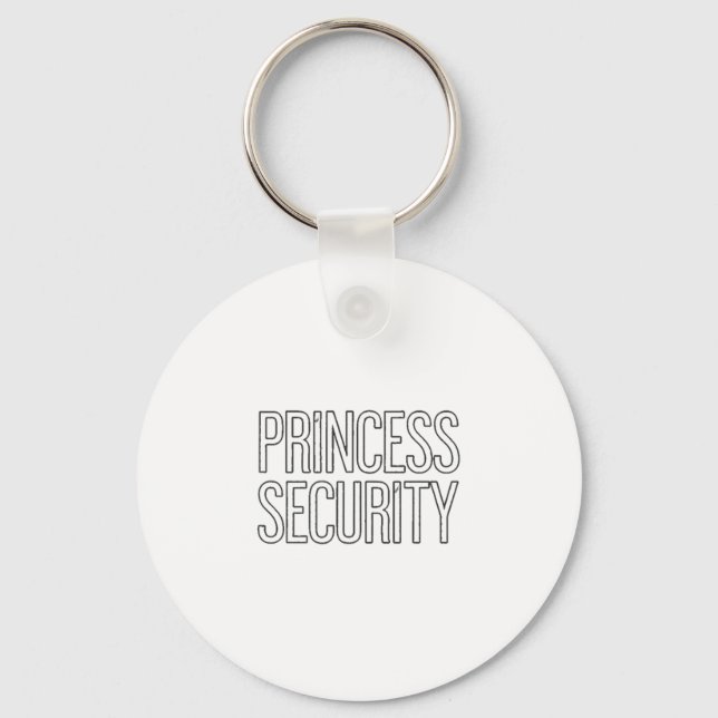 Princess Security Team Dad &amp; Mum Birthday Part Key Ring (Front)