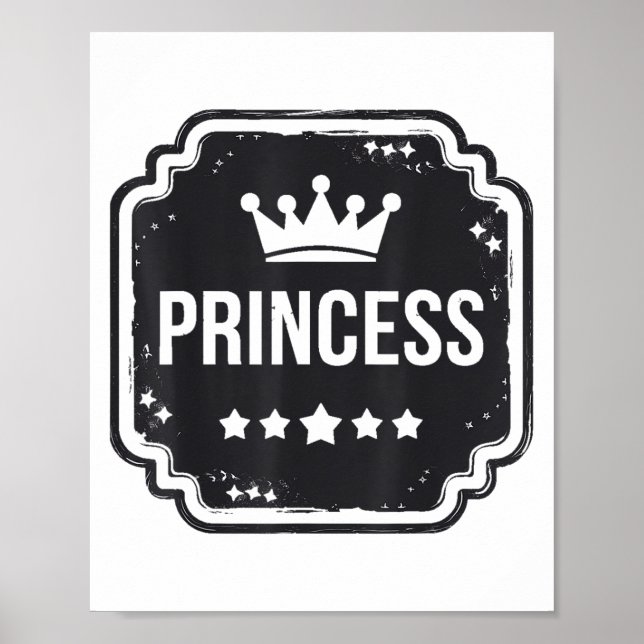 Princess Security Team Dad Mum Birthday Party  Poster (Front)