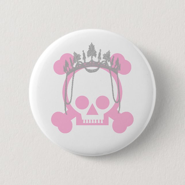 Princess Skull 6 Cm Round Badge (Front)