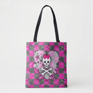 Princess Skull Heart Tote Bag