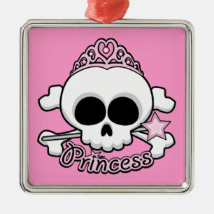Princess Skull Metal Tree Decoration