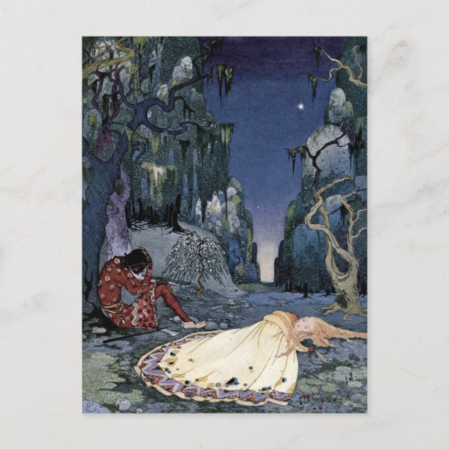 Princess Sleeping in Forest Postcard (Front)