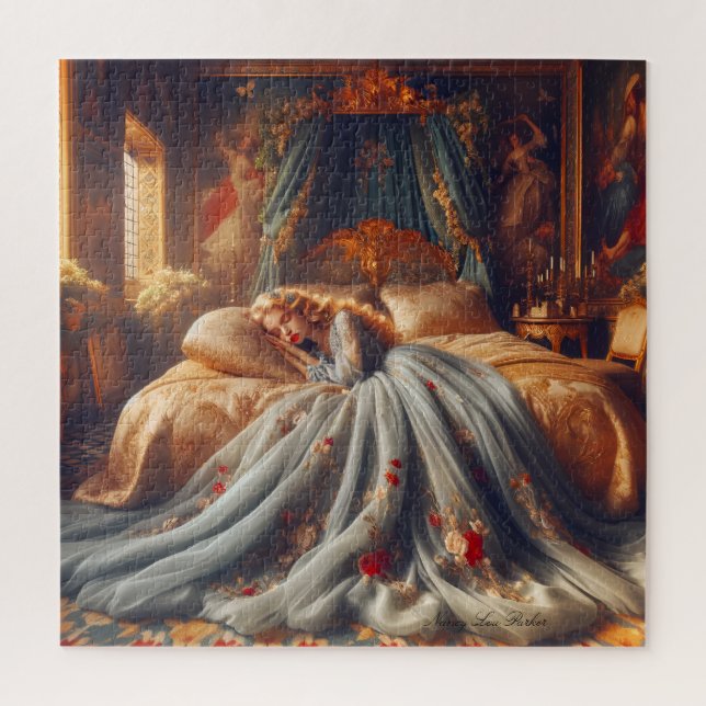 Princess Sleeping in Royal Castle Chambers Jigsaw Puzzle (Vertical)