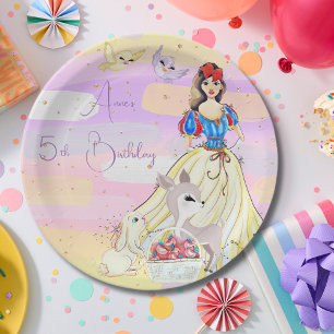 Princess Snowy Birthday Paper Paper Plate