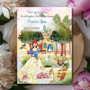 Princess Snowy Birthday watercolor Invitation