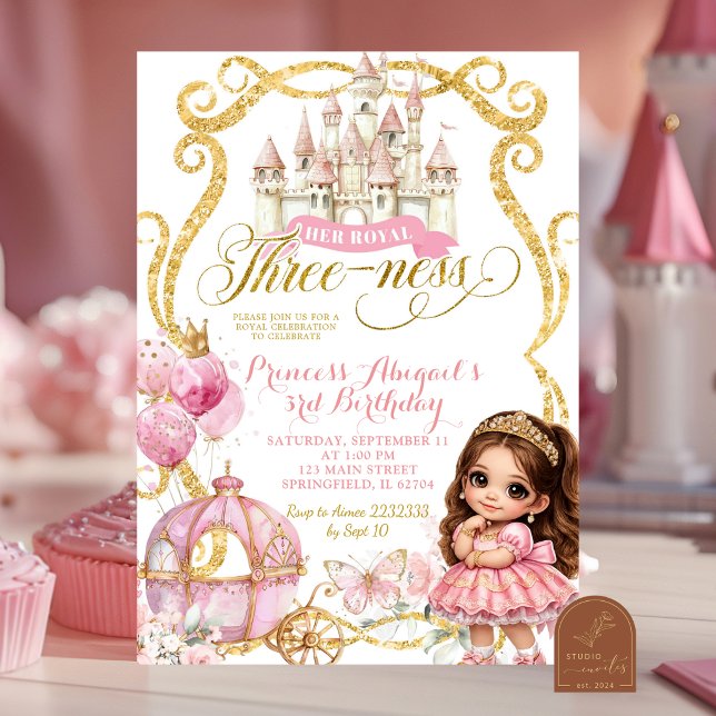  Princess Spanish Mexican Royal Three-ness Invitat Invitation (Creator Uploaded)