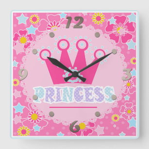 Princess . square wall clock