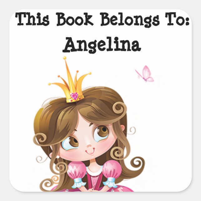 Princess Sticker, This Book Belongs To, Book Label (Front)