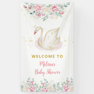 Princess Swan Baby Shower Welcome Banner