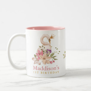 Princess Swan Birthday Two-Tone Coffee Mug