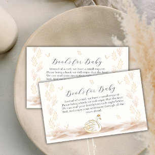 Princess Swan Butterfly Books For Baby Shower  Enclosure Card