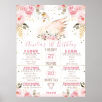 Princess Swan First Birthday Milestone Board