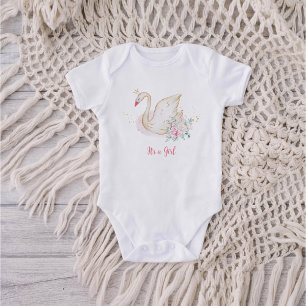 Princess Swan It's a girl Baby Bodysuit