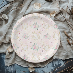 Princess Swan Paper Plate