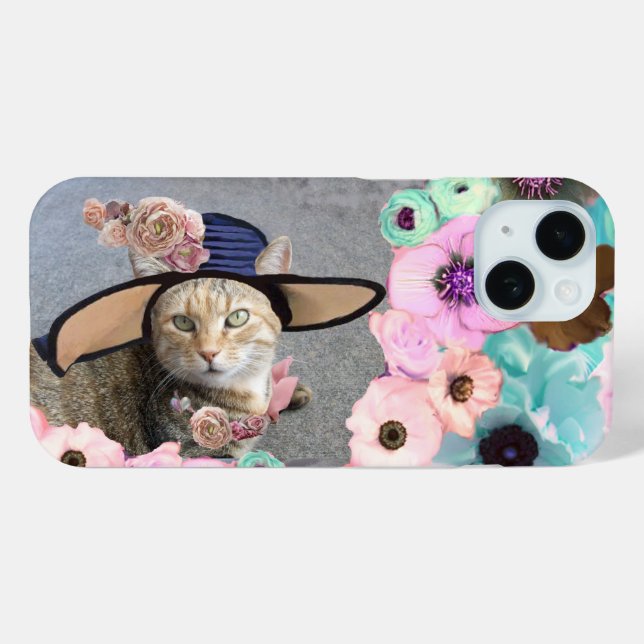 PRINCESS TATUS /ELEGANT CAT,BIG DIVA HAT AND ROSES Case-Mate iPhone CASE (Back (Horizontal))