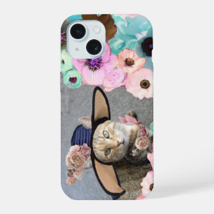 PRINCESS TATUS /ELEGANT CAT,BIG DIVA HAT AND ROSES iPhone 15 CASE