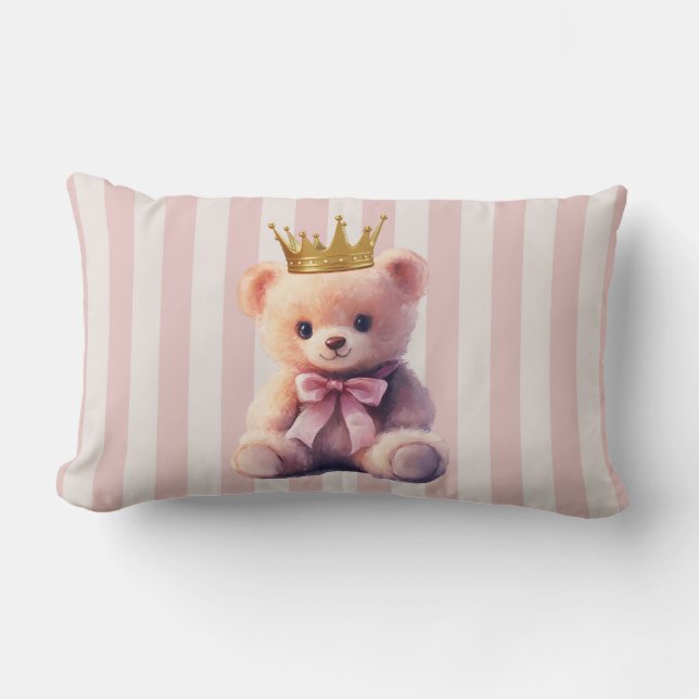 Princess Teddy Bear Lumbar Cushion (Front)