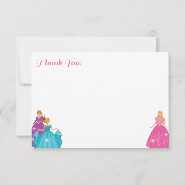 Princess - Thank You Flat Cards (Front)