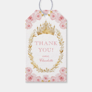 Princess Thank You Pink Gold Royal Crown Gift Tags