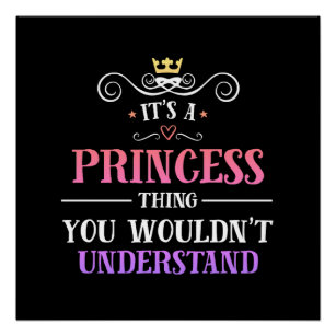 Princess thing you wouldn't understand novelty poster