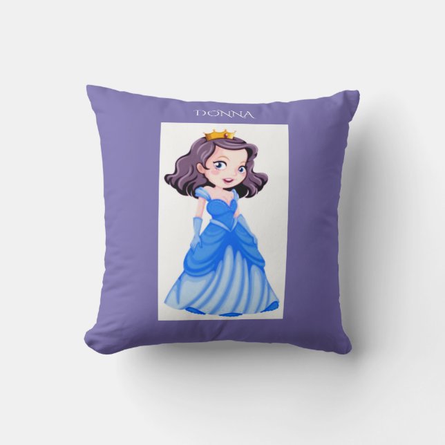 Princess throw pillow.  Personalised name. Cushion (Front)