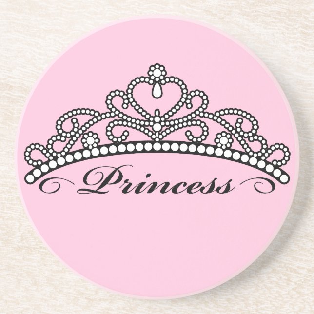Princess Tiara Coaster (pink background) (Front)