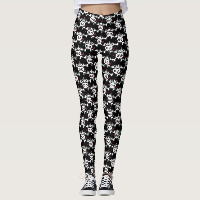 Princess Tiara & Cross Bones Leggings (Front)