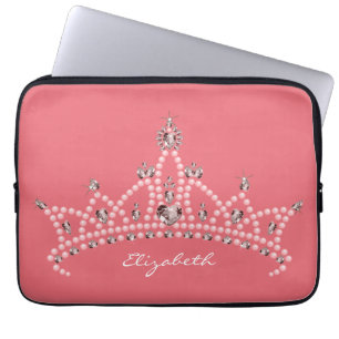 Princess Tiara Crown Laptop Sleeve (rose)
