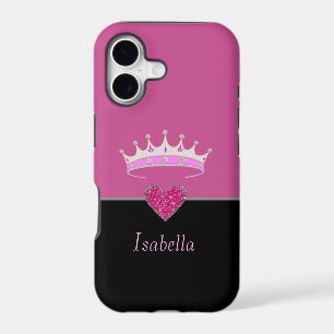 Princess Tiara Crown on Rose Gold and Black