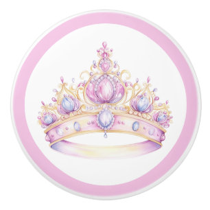 Princess Tiara Girl's Ceramic Knob