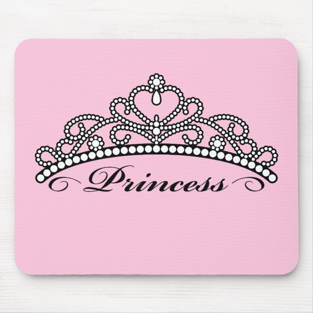 Princess Tiara Mouseapad (pink background) Mouse Pad (Front)