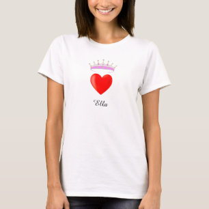 Princess Tiara & Name Calligraphy T-Shirt