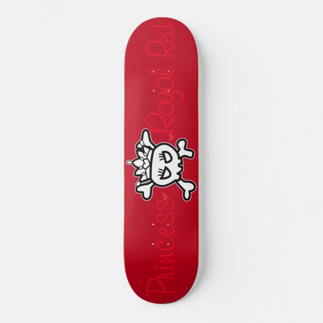 Princess Tiara on Royal Red Skateboard (Front)