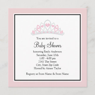 Princess Tiara Pink Princess Baby Shower Invitation