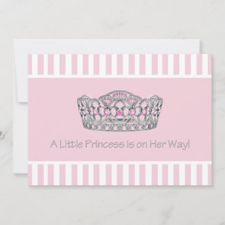 Princess Tiara Pink Princess Girl Baby Shower Invitation