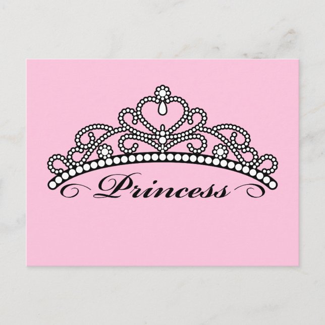 Princess Tiara Postcard (pink background) (Front)