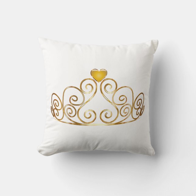 Princess Tiara Throw Pillow (Front)