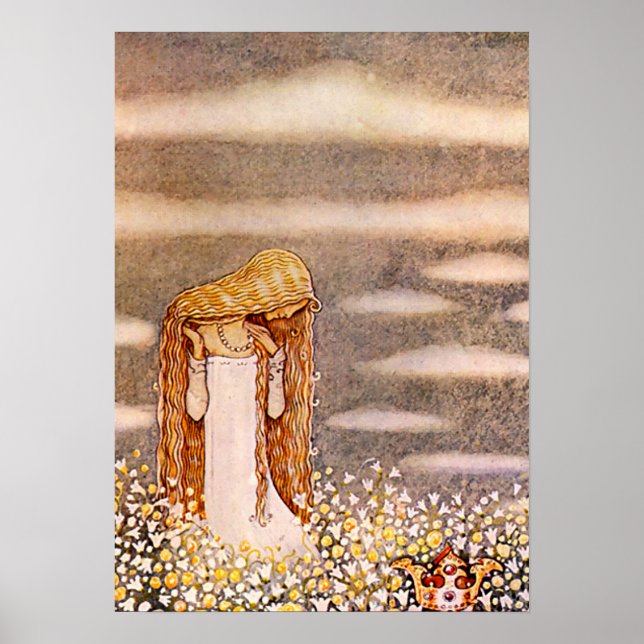 “Princess Tuvstarr” John Bauer Watercolor Poster (Front)