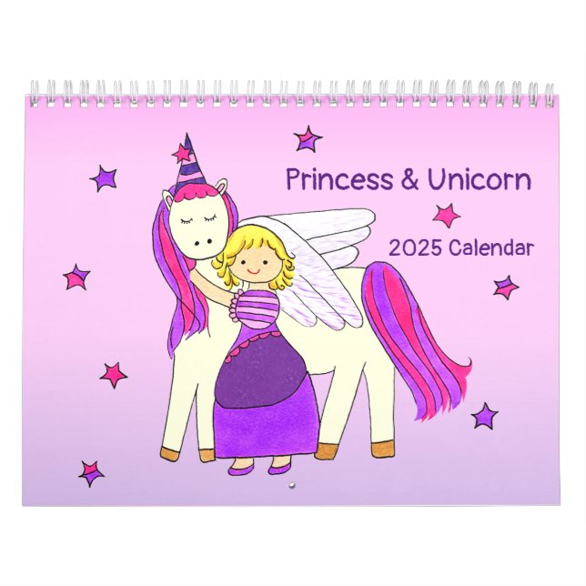 Princess & Unicorn 2025 Calendar (Cover)