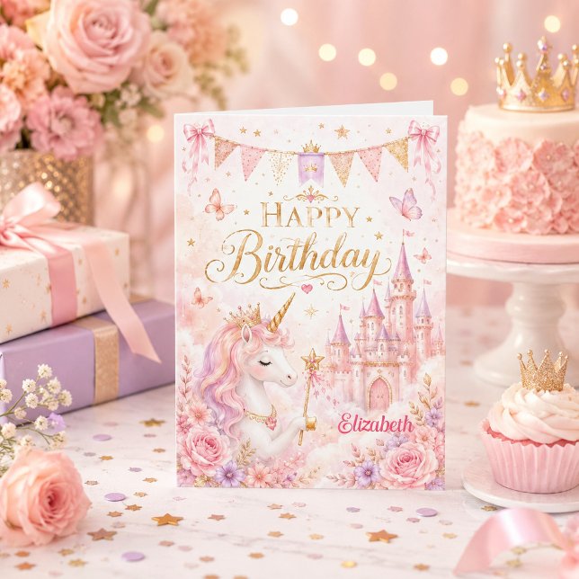 Princess Unicorn Castle Magical Fairytale Card (Creator Uploaded)