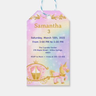 Princess Unicorn Gift Tags, Samantha Birthday Tags