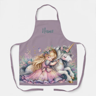 Princess Unicorn Pastel Fairytale Fantasy Lavender Apron
