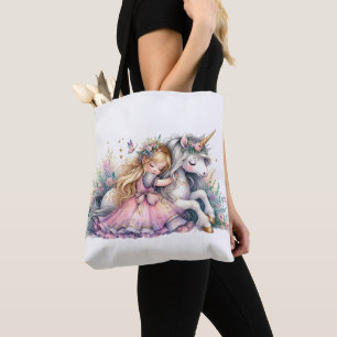 Princess Unicorn Pastel Fairytale Fantasy Tote Bag
