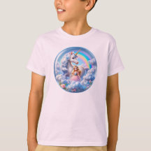 Princess Unicorn Shirt: Rainbow and Pastel Clouds